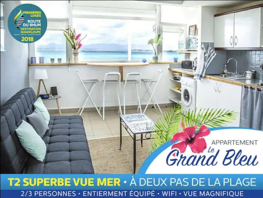 Grand Bleu-Superbe T2 Vue Mer & Acces Plage Le Gosier  Buitenkant foto